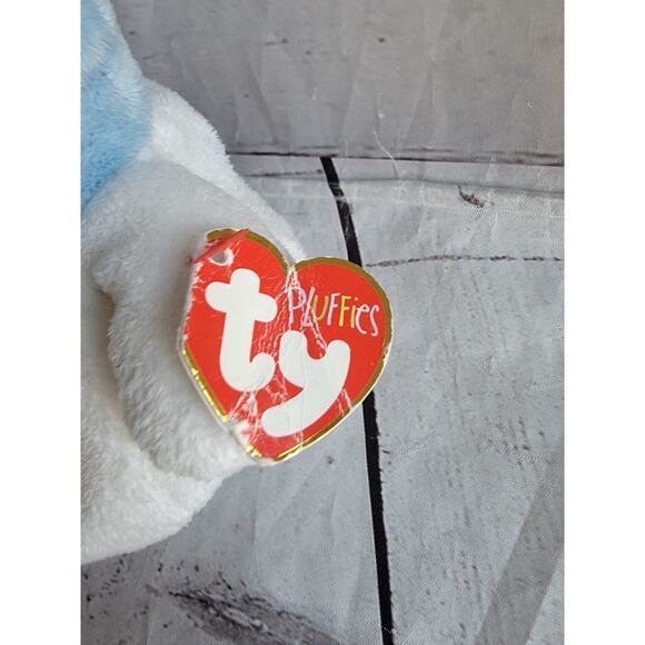 Ty Pluffies Windchill Snowman Bean Plush 8in 2004 Blue Cap Stuffed Animal Toy - Picture 4 of 8